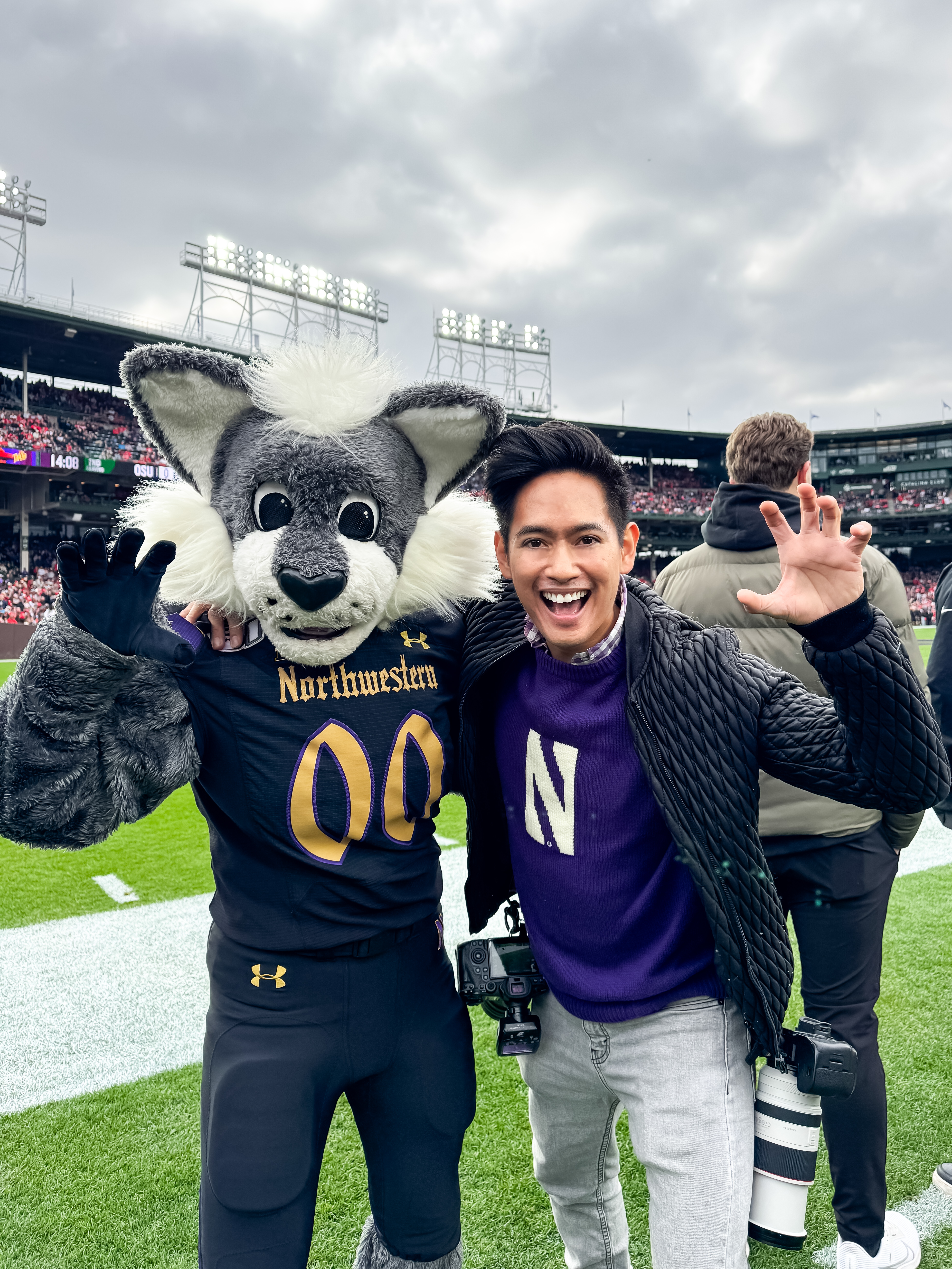 Justin Barbin and Willy the Wildcat