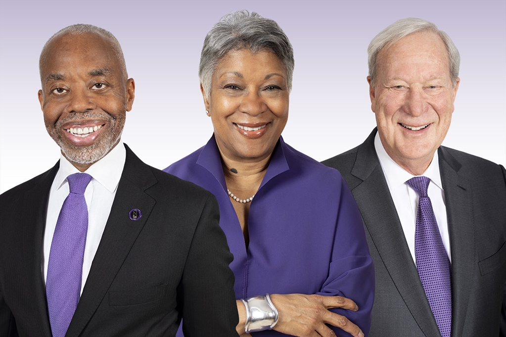Willard S. Evans Jr. ’77, ’81 MBA; Renetta McCann ’78, ’12 MS; and William Osborn ’69, ’73 MBA, ’18 H