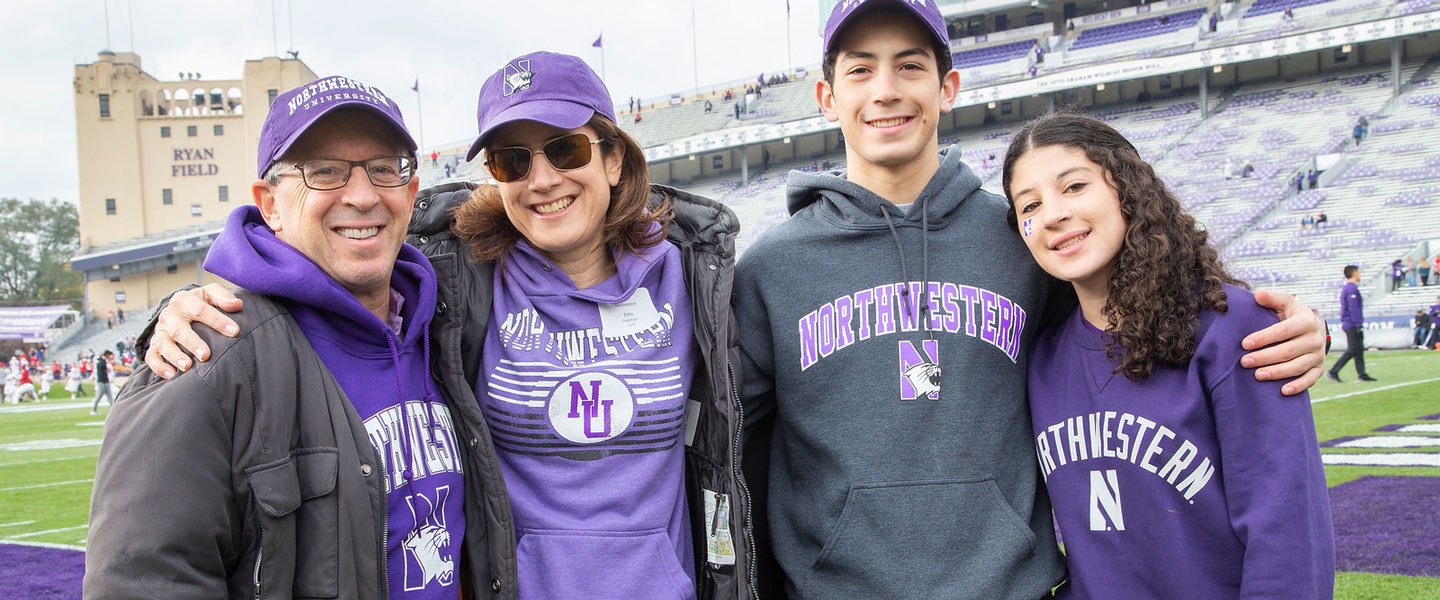 Parent and students at Ryan Field